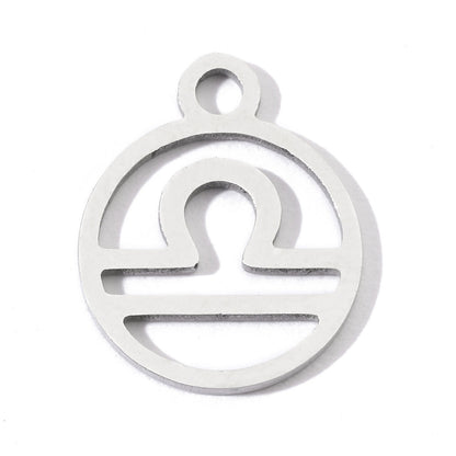 20 pcs/pack twelve constellations titanium steel pendant