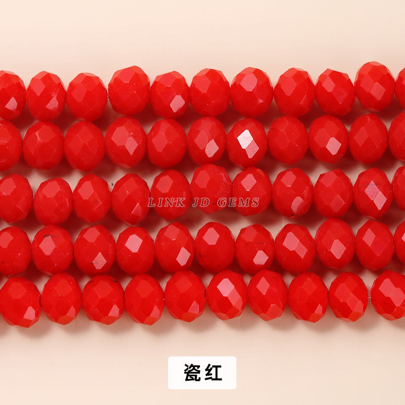 Colored crystal glass flat beads loose beads