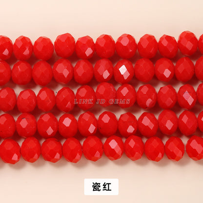 Colored crystal glass flat beads loose beads