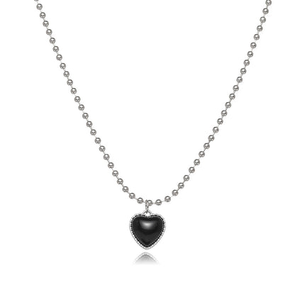 Black Heart Pendant Necklace