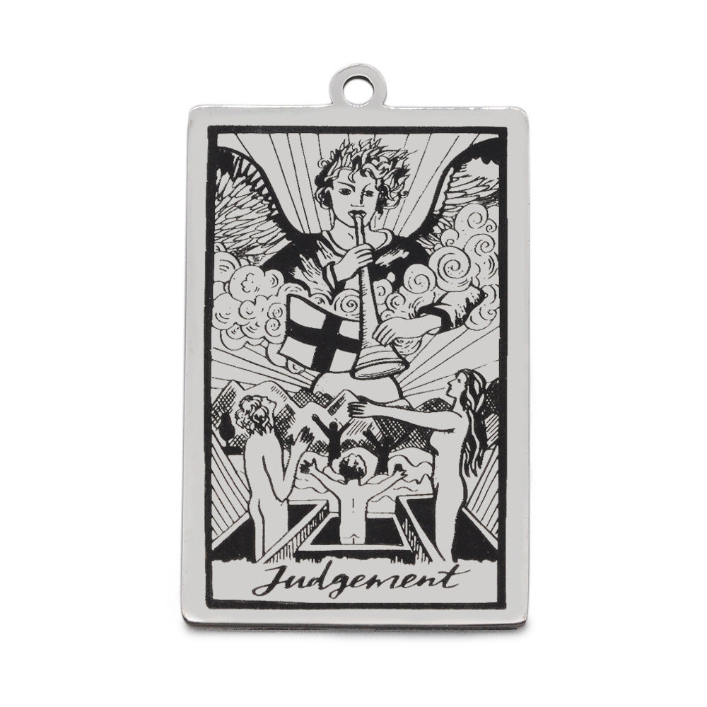 5 pcs/bag Tarot titanium steel pendant retro