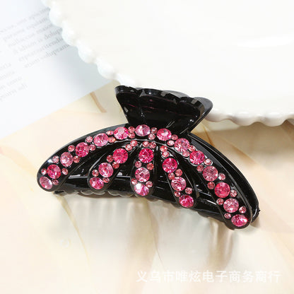 Nueva pinza para el pelo grande para niñas con diamantes de imitación en color caramelo 