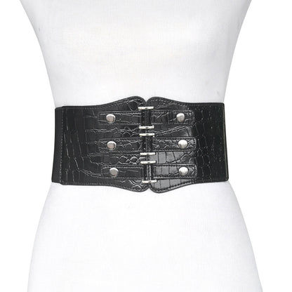 Black extra wide waist seal female alligator pattern