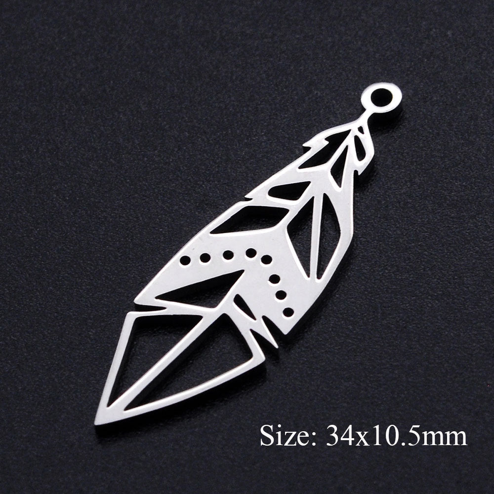 5 pcs/bag Coconut Tree Christmas Tree Titanium Steel Pendant
