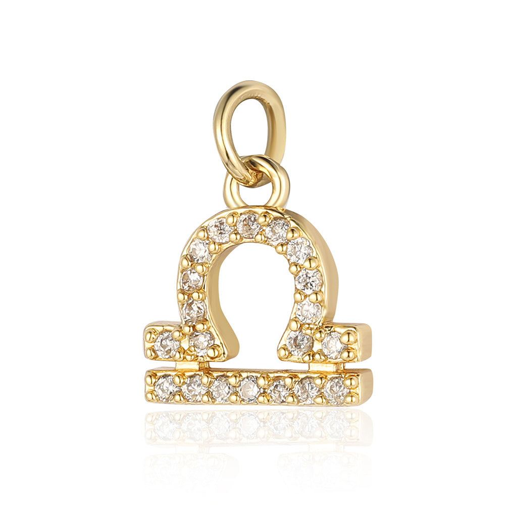 Twelve constellations copper zircon pendant