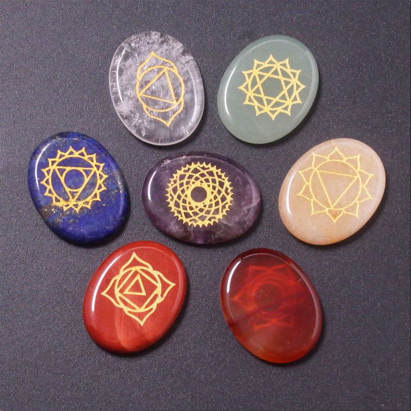 Chakela seven-color stone symbol ornament set