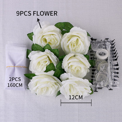 Wedding car front decoration full set of rose artificial flowers