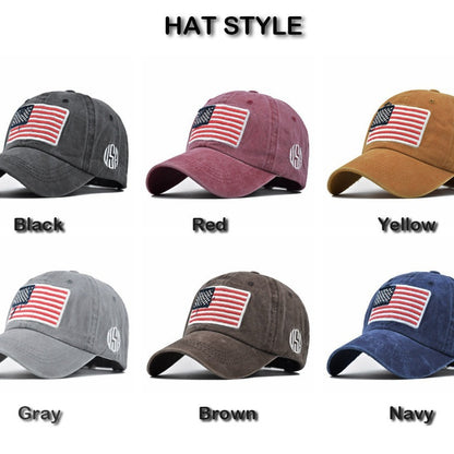 US Flag Washed Baseball Cap