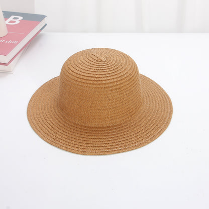 29cm Children's Flat-Brim Straw Hat Summer