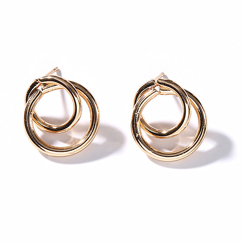 Geometric circle stud earrings chic simplicity