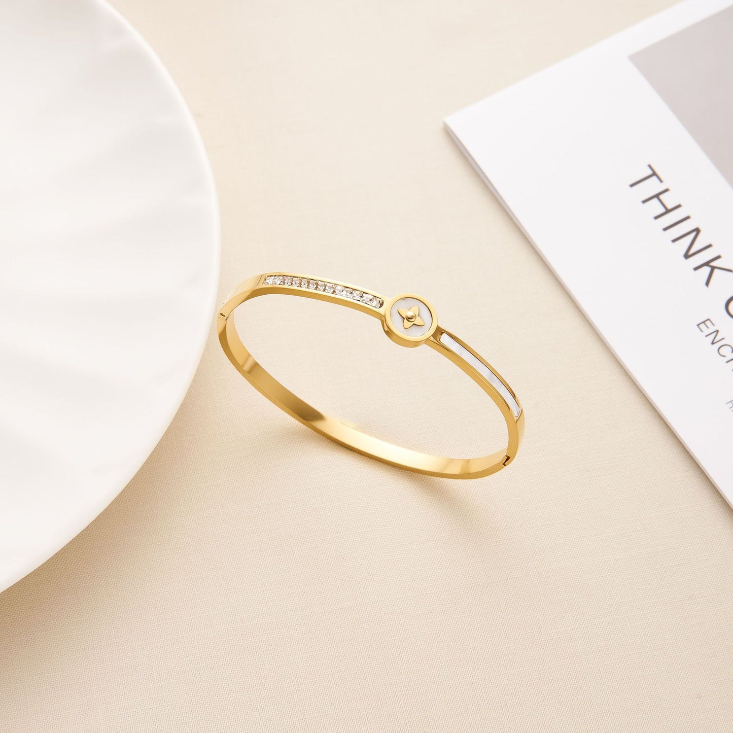 Titanium Steel Clover Diamond Bracelet