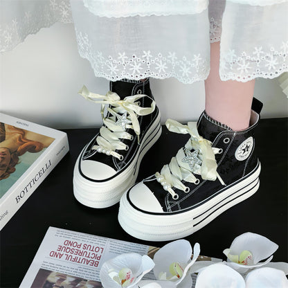 Chinese style thick-soled casual height-increasing sneakers