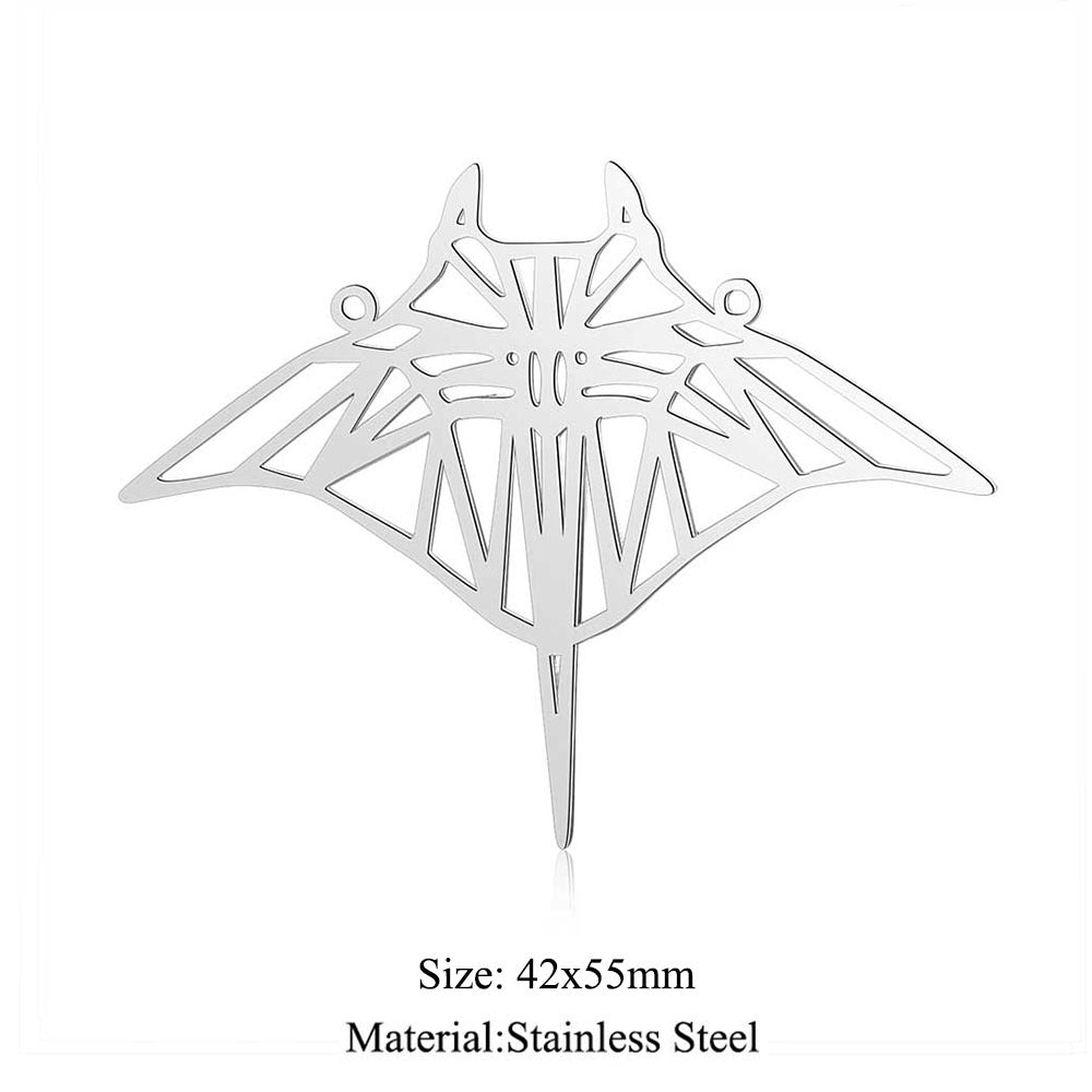 5 pcs/titanium steel large accessories paper-cut animal pendant