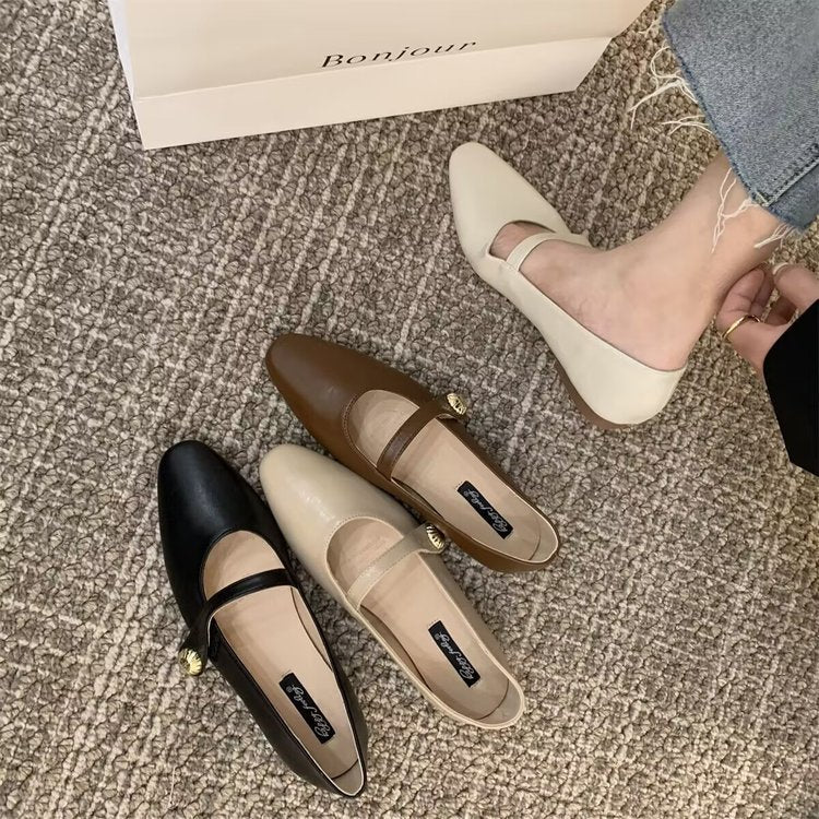 Comfortable square head shallow mouth flats