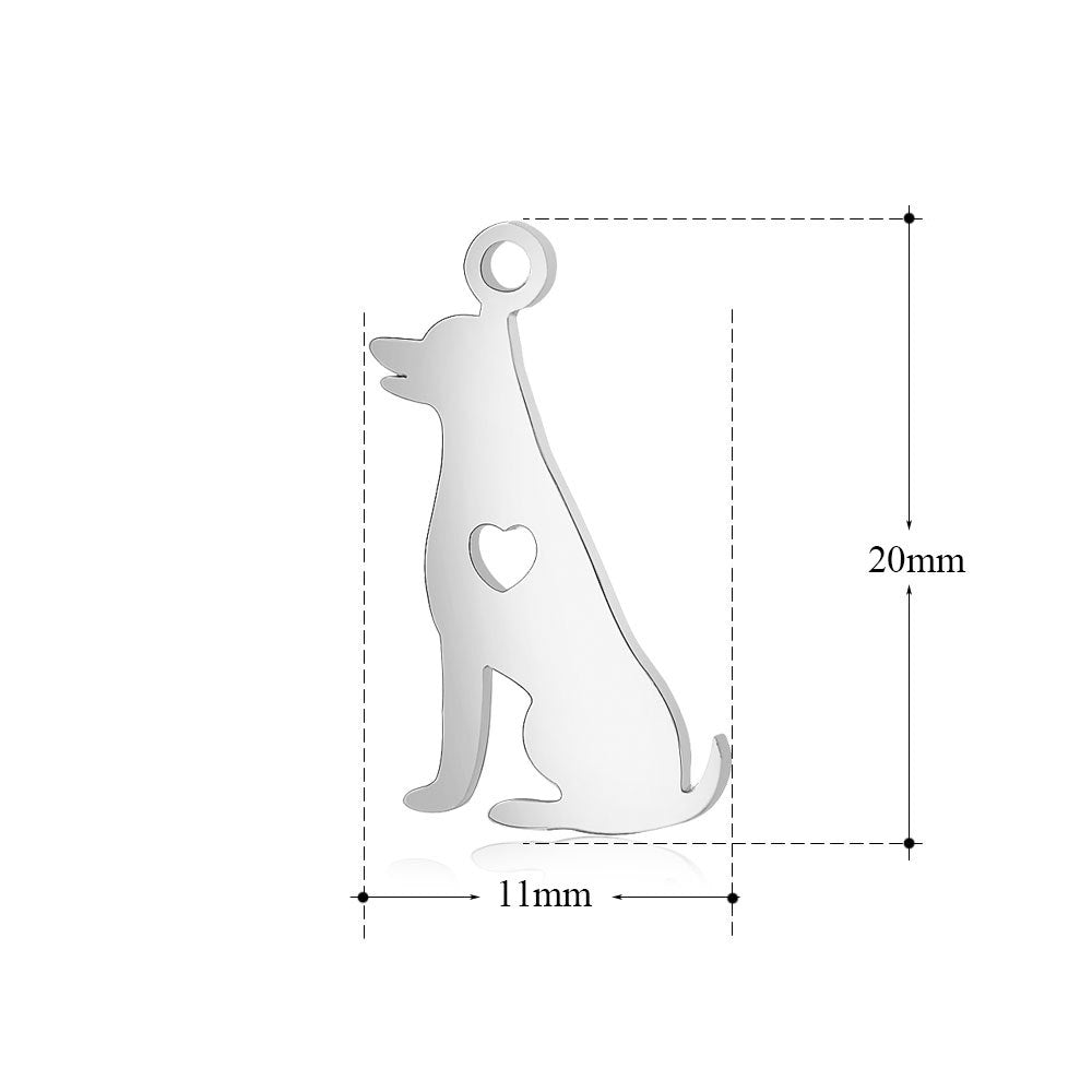 10 pcs/bag Cross Clover Bird Penguin Stainless Steel Pendant