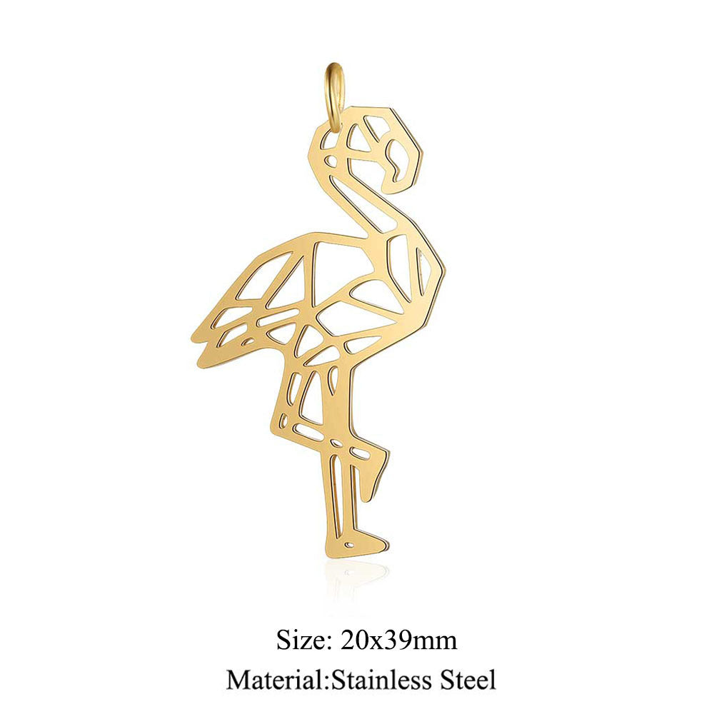 5 pcs/titanium steel large accessories paper-cut animal pendant