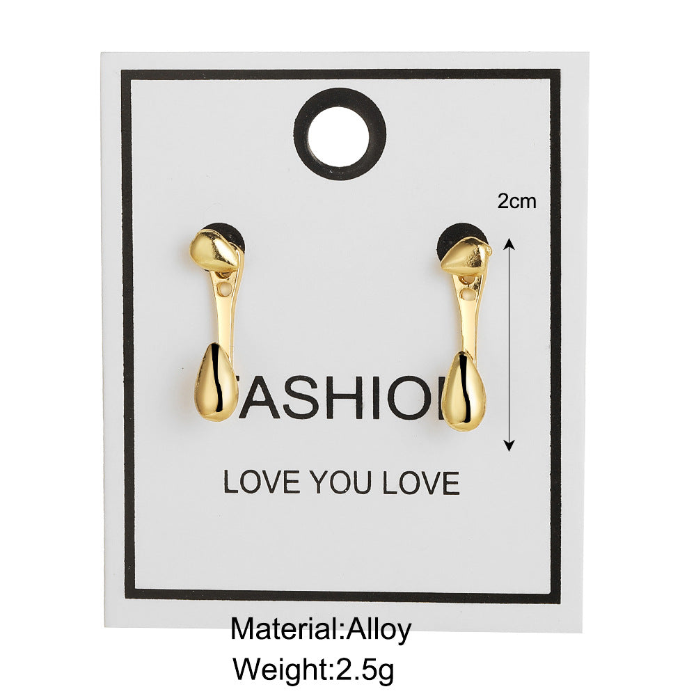 Metal Pearlescent Water Drop Stud Earrings