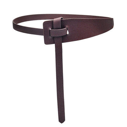 Faux leather wide waist seal simple