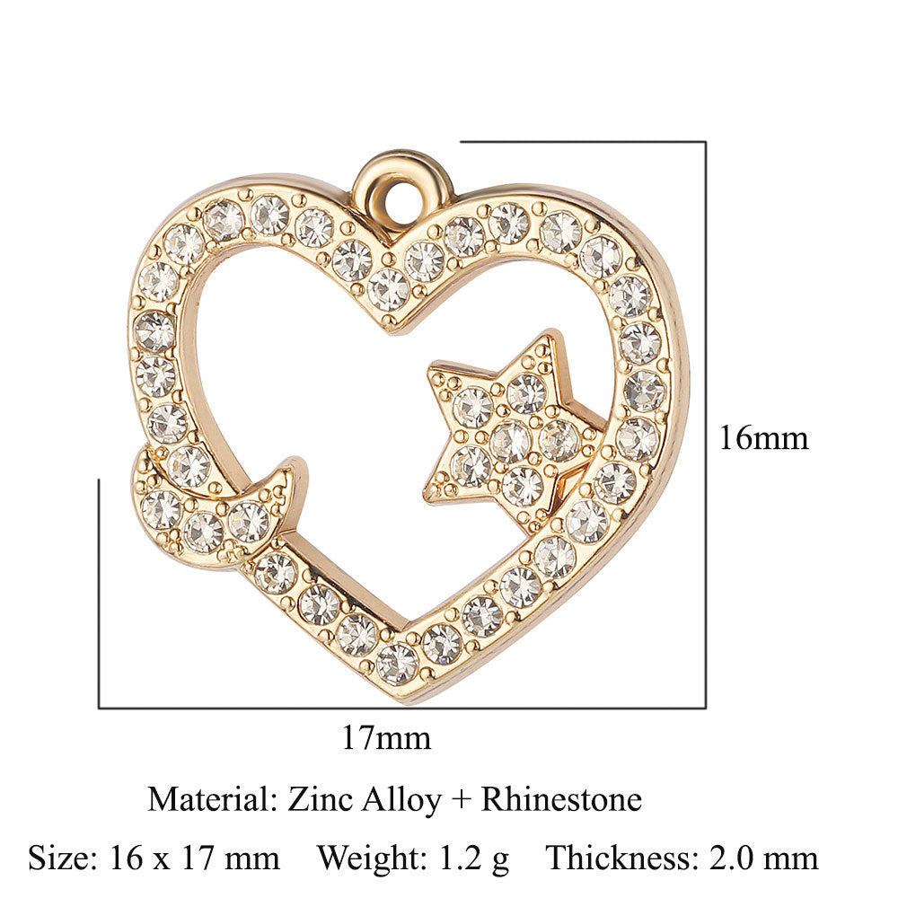 5 pcs/bag flower love rose alloy pendant