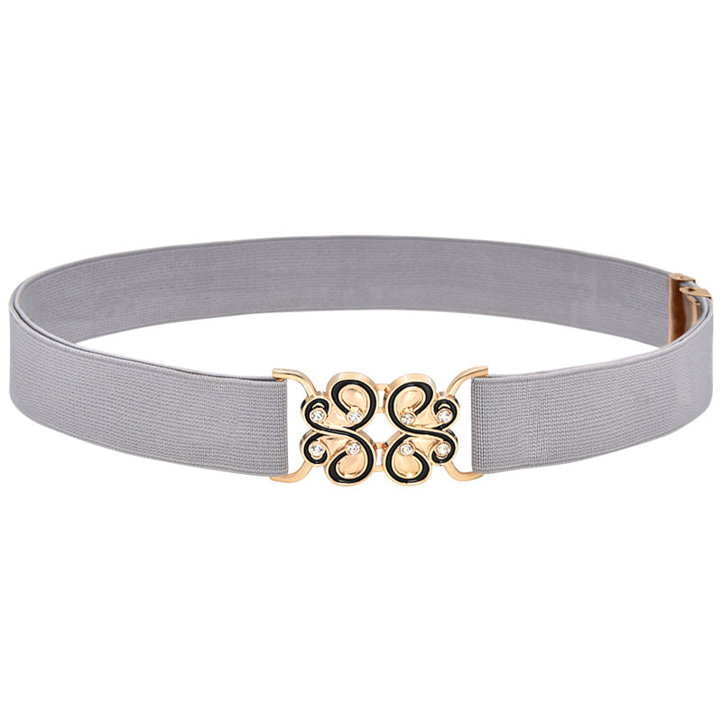 Elastic wide belt female minimalist