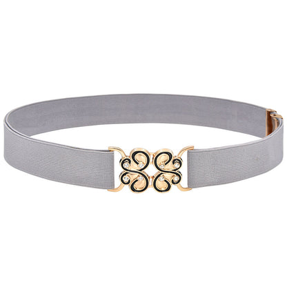 Elastic wide belt female minimalist