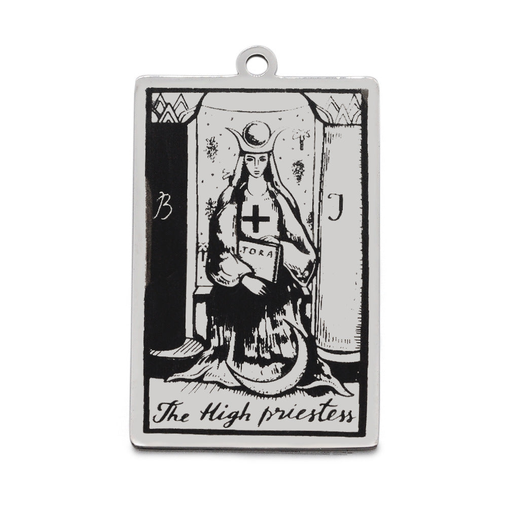 5 pcs/bag Tarot titanium steel pendant retro