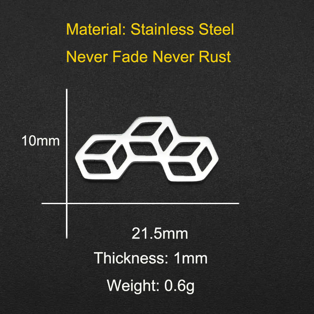 5 pcs/pack Pentagram DIY stainless steel geometric pendant