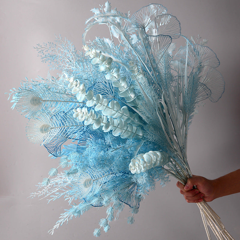 Artificial flowers blue series flowers plastic flowers wholesale