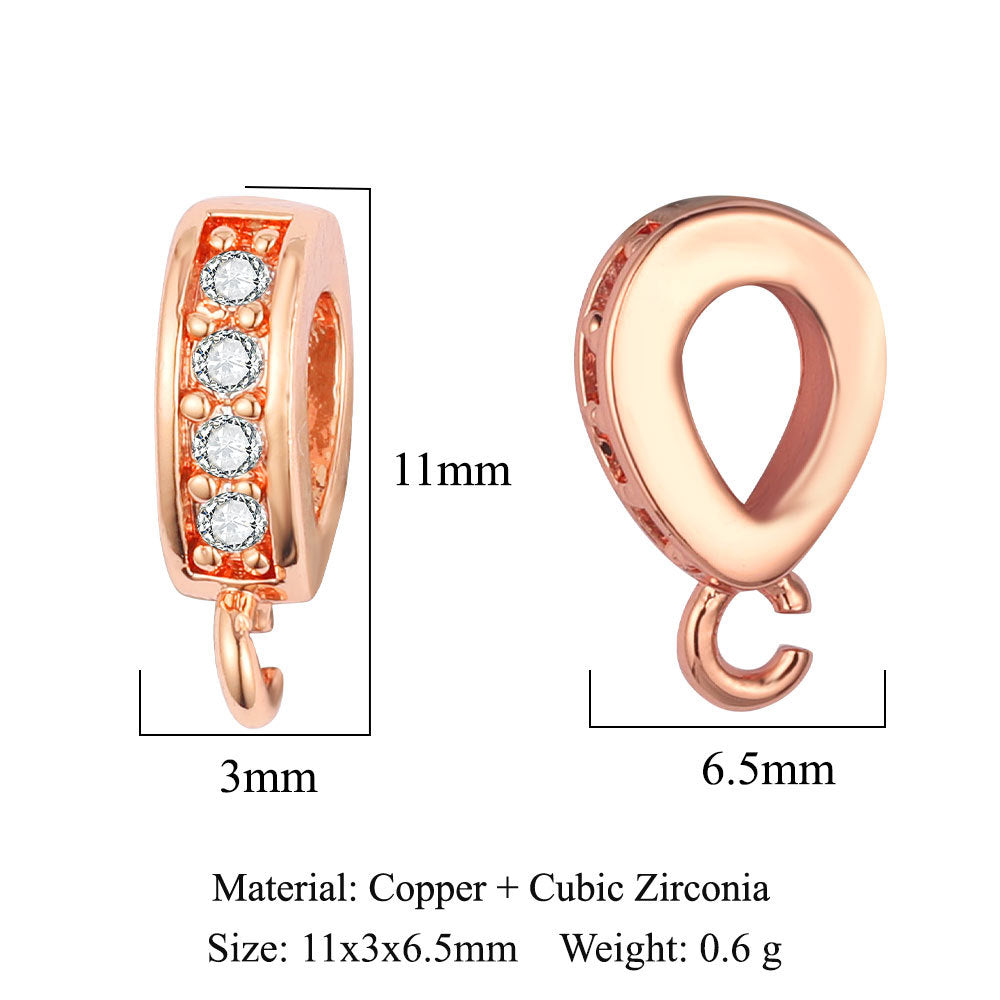 Copper zircon melon seed buckle micro-inlaid necklace pendant.
