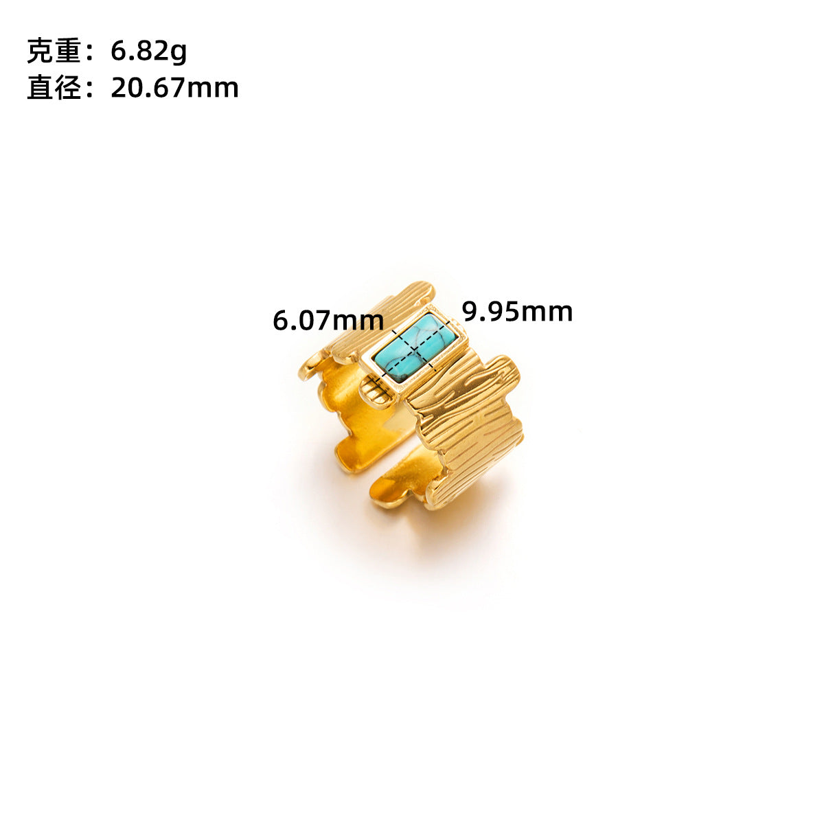 Gold Titanium Steel Flower Ring