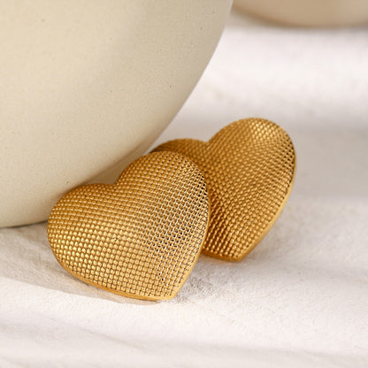 Embossed Heart Earrings