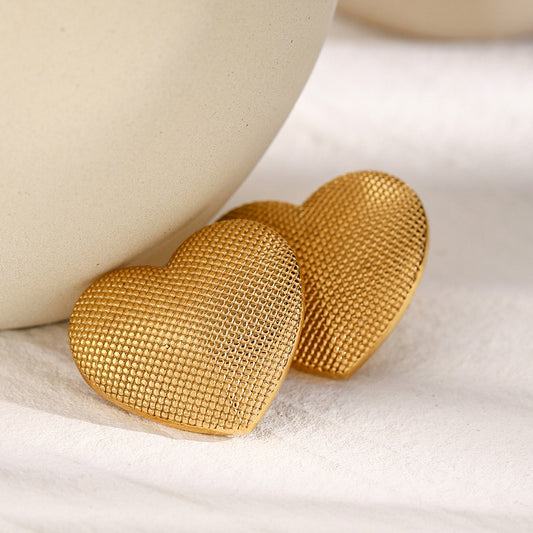 Embossed Heart Earrings