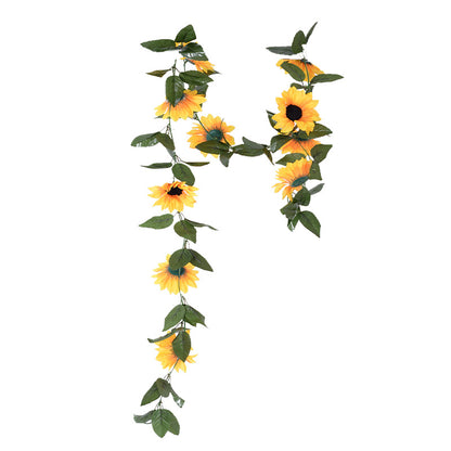 10 flores de girasol artificiales de vid grande 