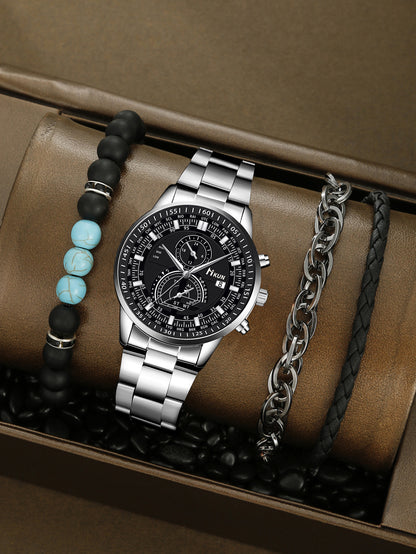 Alloy Watch Crown Beaded Turquoise Set