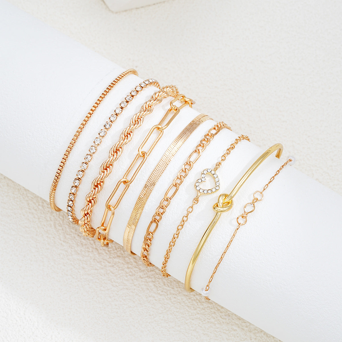 9-Piece Rhinestone Bracelet Set