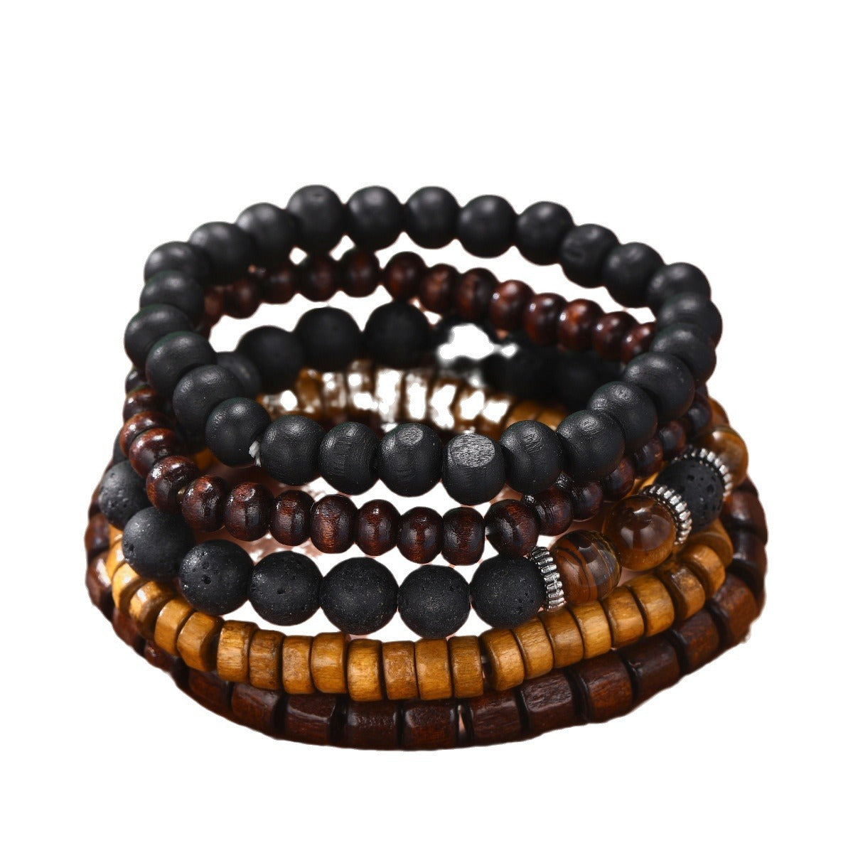 Men's Beaded Wooden Bracelet