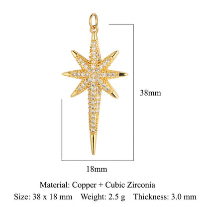 Star of David Copper Zirconia Pendant