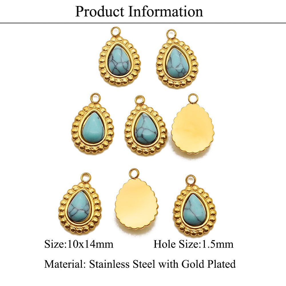 3 pcs/titanium steel leaf pendant accessories