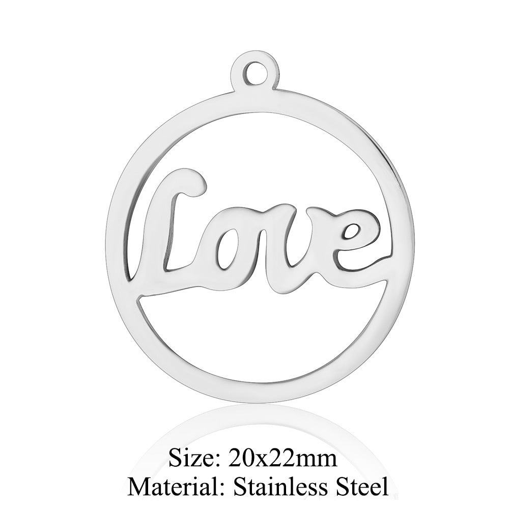 5 pcs/titanium steel jewelry pendant family baby feet