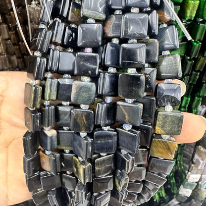 Contas de cristal em formato quadrado, contas soltas 