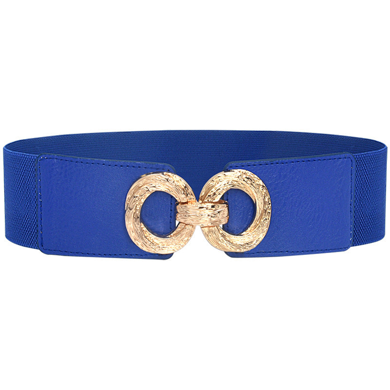 Circle pair buckle new wide belt