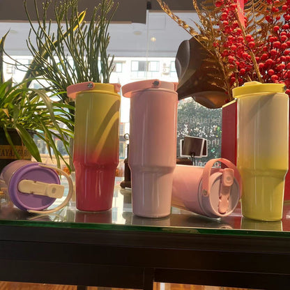 Gradient 30oz Car Bottle, Stainless Steel, Dual-Drink Straw Bottle