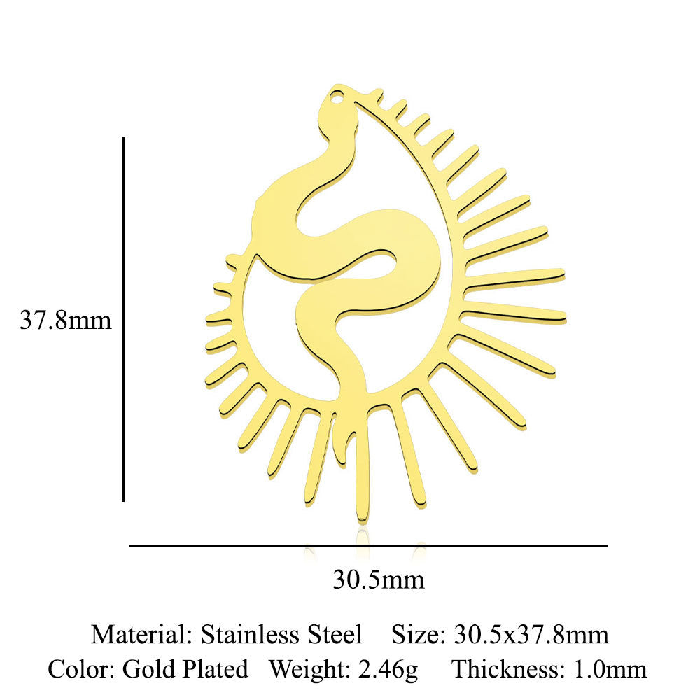 5 pcs/bag, mermaid tail titanium steel pendant.