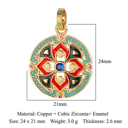 Copper zircon pendant peach heart owl DIY