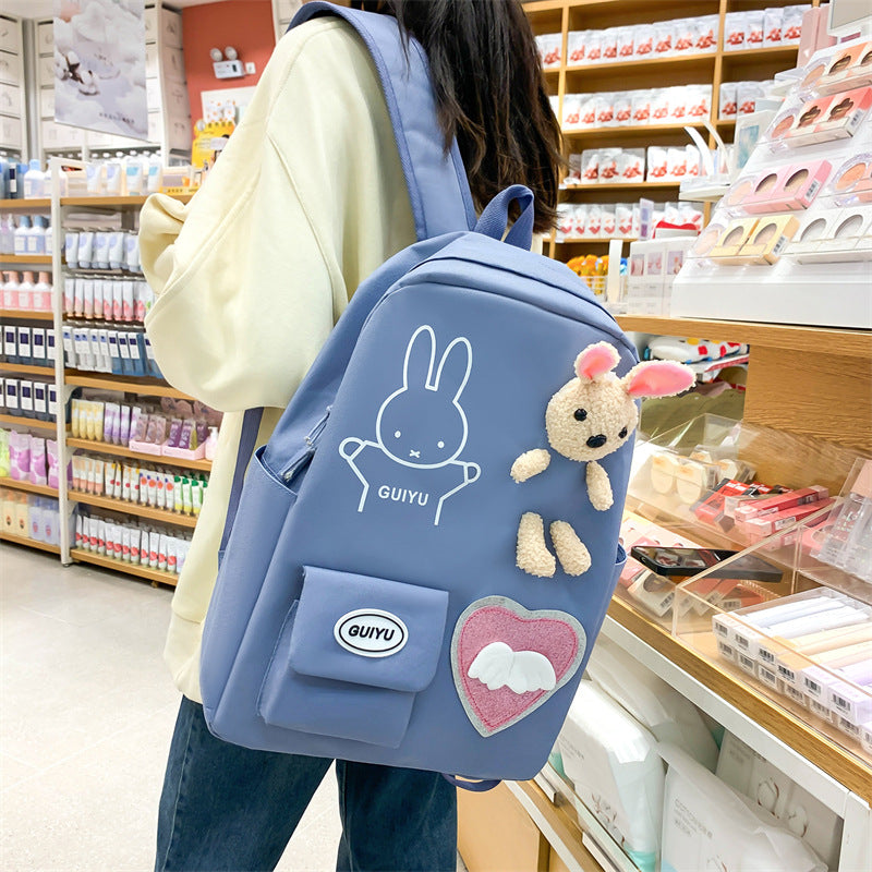 4-piece student backpack large capacity