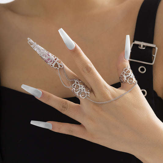 Tapered nail cover finger ring