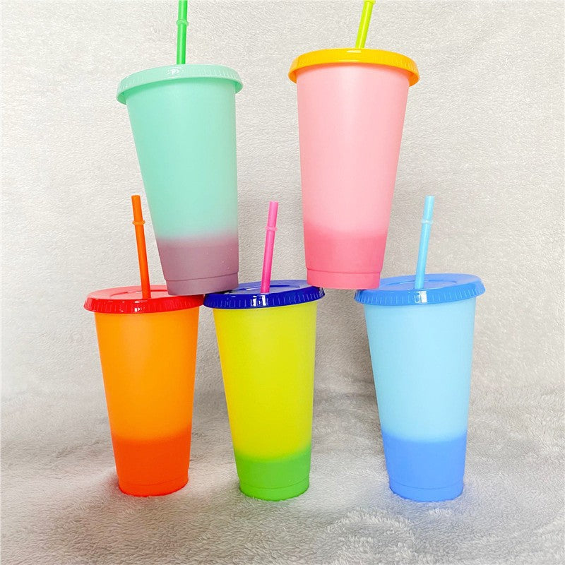 Temperature-sensitive cold-changing cup pp plastic straw cup