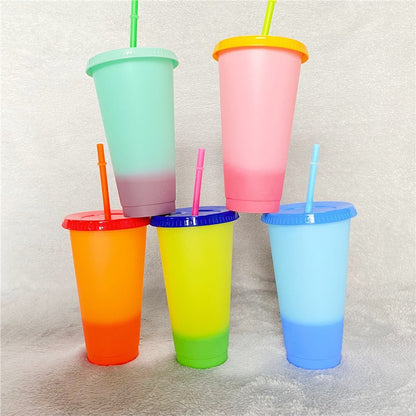 Temperature-sensitive cold-changing cup pp plastic straw cup
