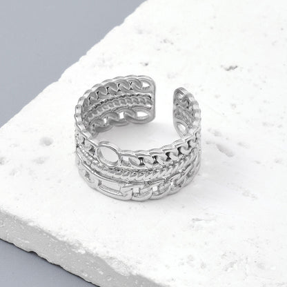 Star Snake Titanium Steel Ladies Ring Adjustable