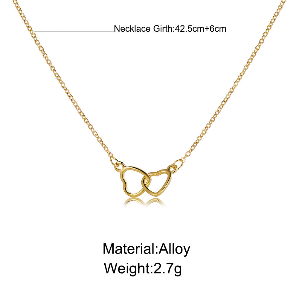 Double-Ring Heart Necklace